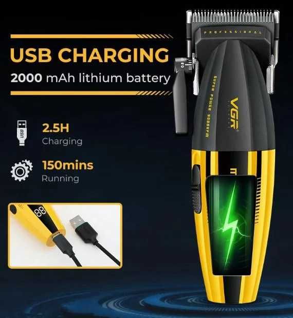 Професионална машинка VGR V-285 (Muscular) – 9000 RPM, Метален корпус