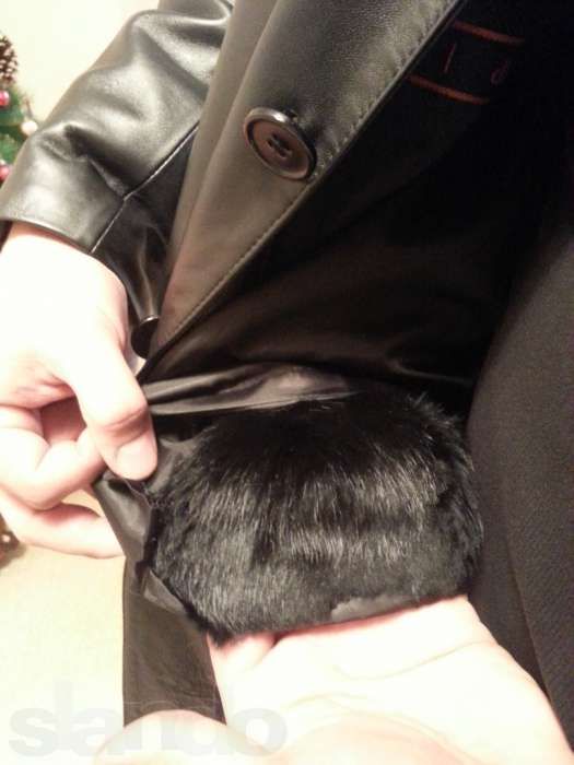 Сюртук кожанный, с мехом нерпы