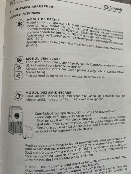 Aparat aer conditionat,portabil