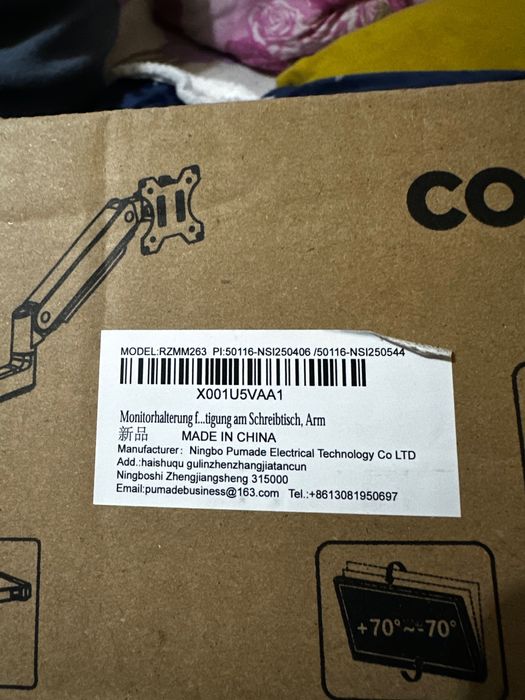 Counterbalance Monitor Arm RZMM263, suport 3 monitoare nou, sigilat