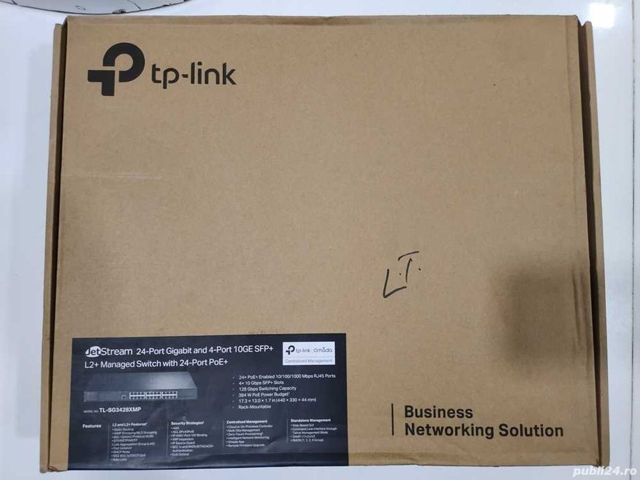 Switch PoE 24P TP-Link TL-SG3428XMP v3 L2 L2+ Gigabit - NOU (sigilat)
