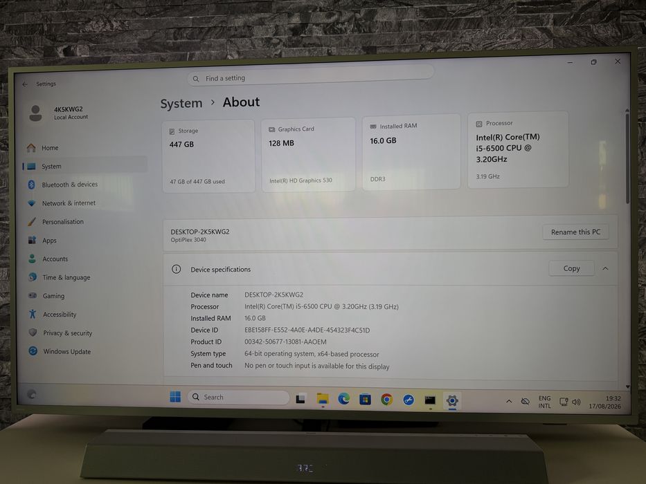 Unitate PC  CPU intel i5- 6500, RAM 16 GB DDR3L,  SSD 480 GB, Windows 11, carcasa SFF