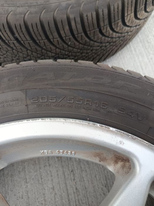 Jante x4 r16 5x112 VW EOS, cauciucuri Debica All Season DOT 24