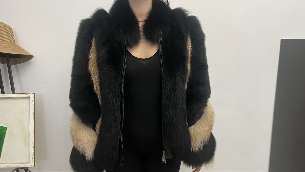 Blana vulpe negru cu maro