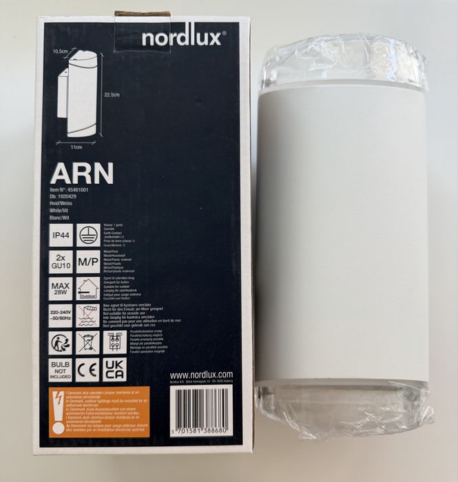 NORDLUX ARN - 3 BUCĂȚI Aplică de perete pentru exterior