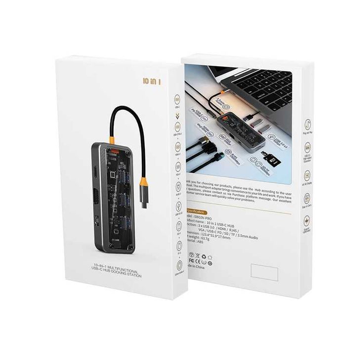 HUB Estet Многофункциональный 10in1 USB-C Хаб. Есть доставка