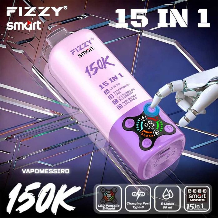 Vape Fizzy Smart 150,000 puffuri 15 Arome in 1