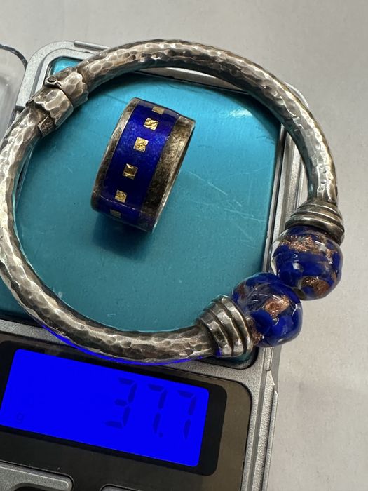 Сребърна гривна и пръстен