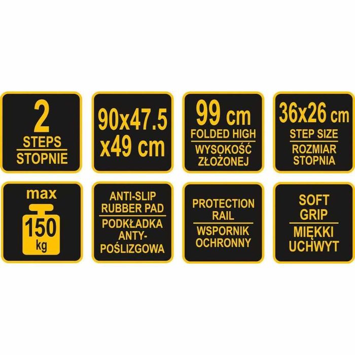 Стълба две стъпала Vorel 90x47.5x49 см