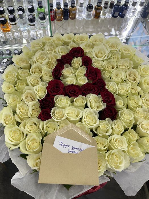 Цветы 101 роза свежие напишите, Караганда