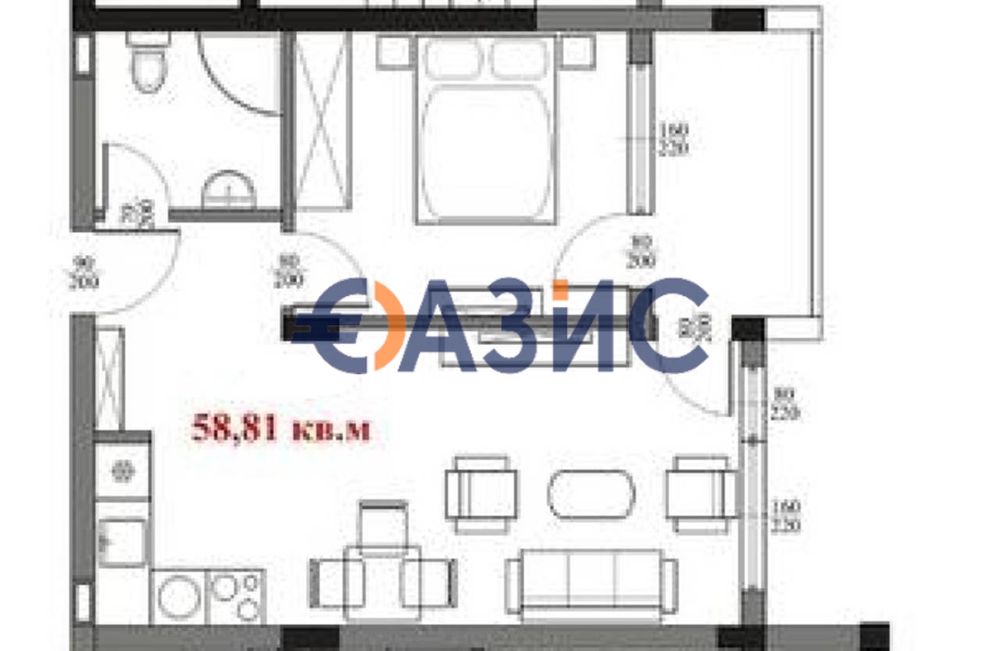 Продава се Двустаен апартамент в Свети Влас - 59 кв.м за 1016 €/кв.м - Снимка #6