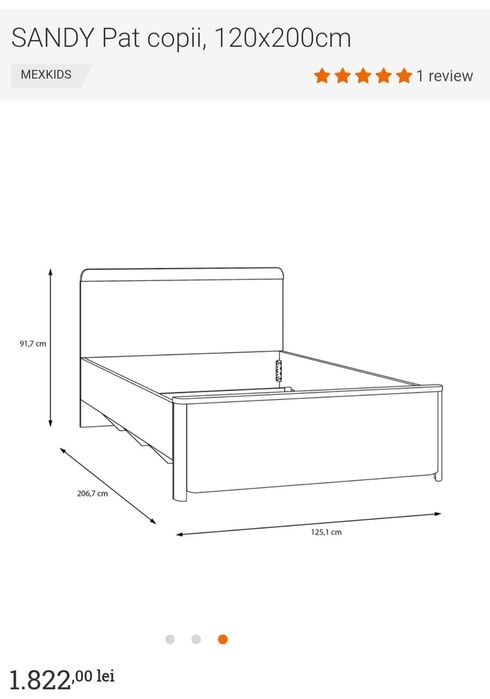 Vând pat 120x200 Mobexpert+saltea+somiera