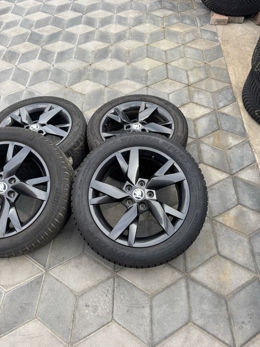 Jante Orig”Skoda R17(5x112)”Octavia 4/3/2/Karoq/Kodiaq/Superb/Yeti/Vw/Audi/Seat~Negre”