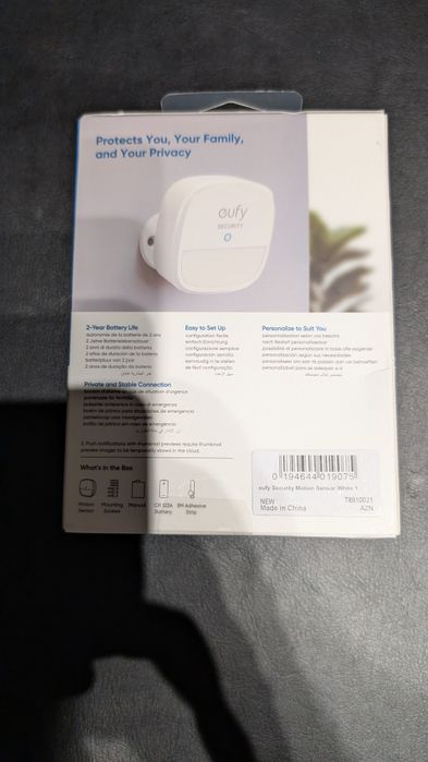 Senzor de mișcare Eufy Security – Nou, sigilat – Baterie 2 ani