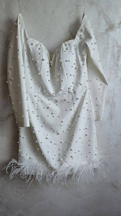 Rochie eleganta de cununie -  perle & pene