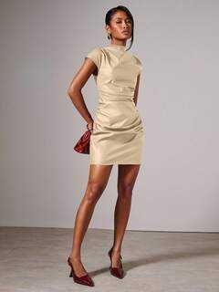 Rochie mini eleganta imitatie piele - NOU (cu eticheta)