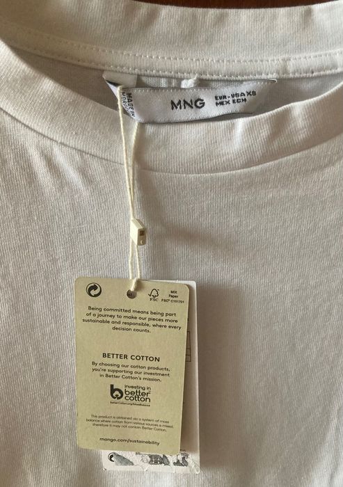 Футболка белая Mango, размер XS