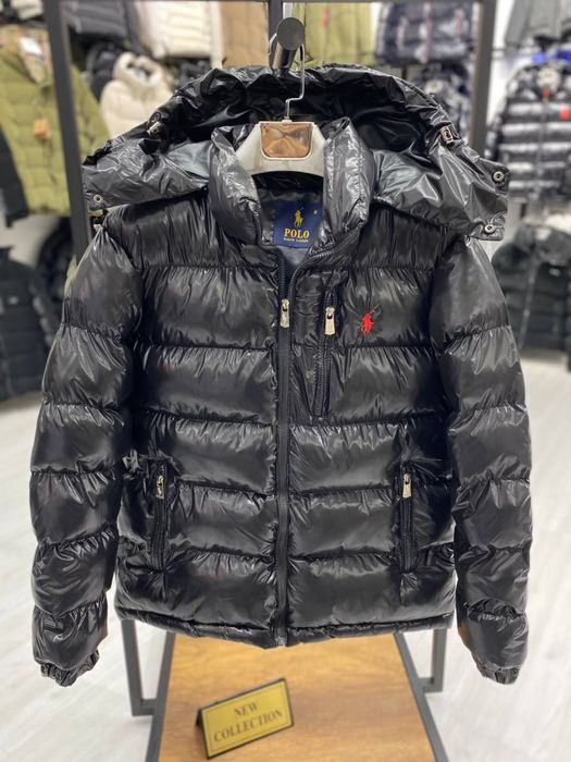 Geaca puffer Polo Ralph Lauren neagra lucioasa marimi s-xxl