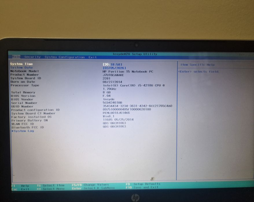 Laptop hp pavilion