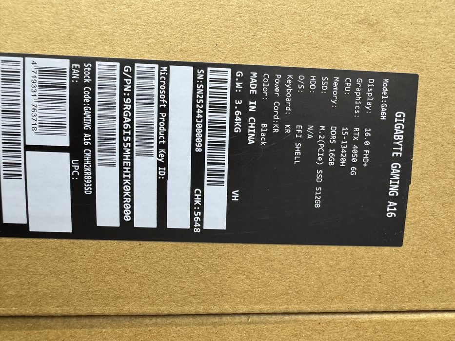 Gigabyte A 16 i5-13420H Rtx 4050