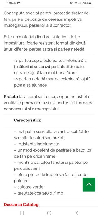 Prelata Baloti Verde tip Pasla Antimucegai Diferite dimensiuni!