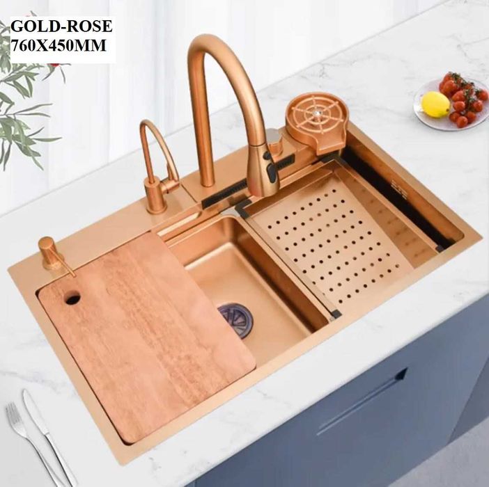 Gold-Rose Chiuveta bucatarie multifunctii 75x45 -TRANSPORT GRATUIT