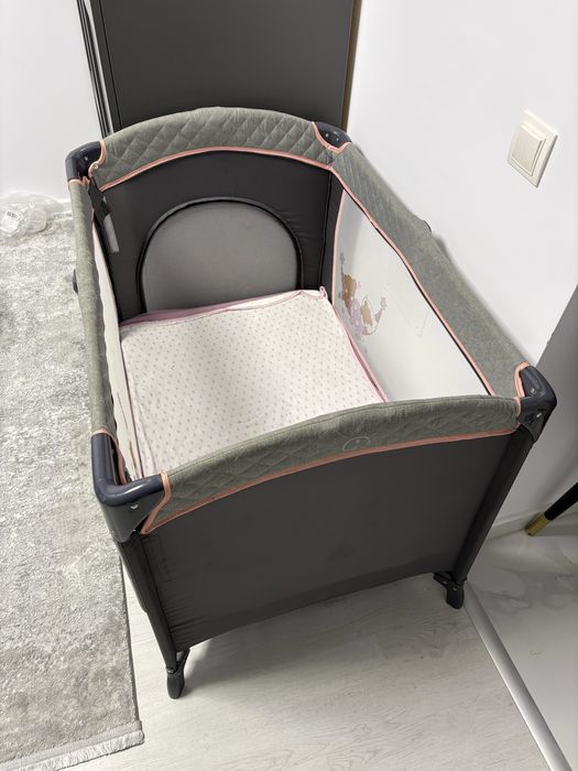 Patut bebelusi 0-3 ani bebe royal pliabil cu saltea din cocos inclusa