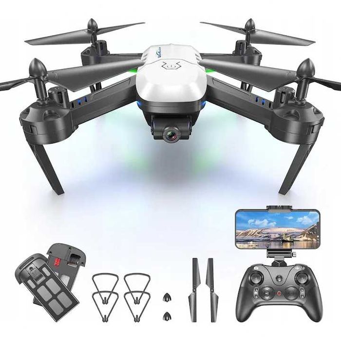 Drona Quadcopter Wipkviey T6 DETECTIVE cu camera 1080P + 3 acumulatori