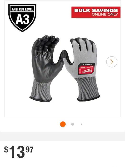 milwaukee перчатки cut level 3 размер L