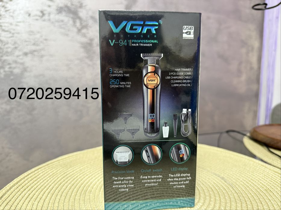 VGR V-941 Aparat de Tuns si Ras cu USB Turbo, Autonomie 350 min