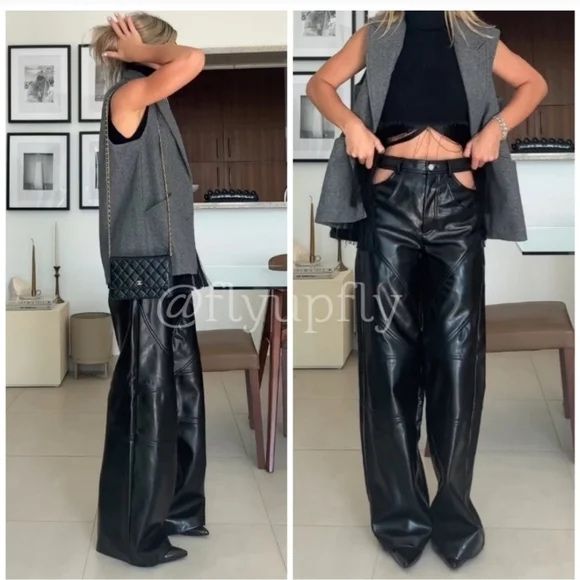 Кожени Панталони Zara/Pull&Bear