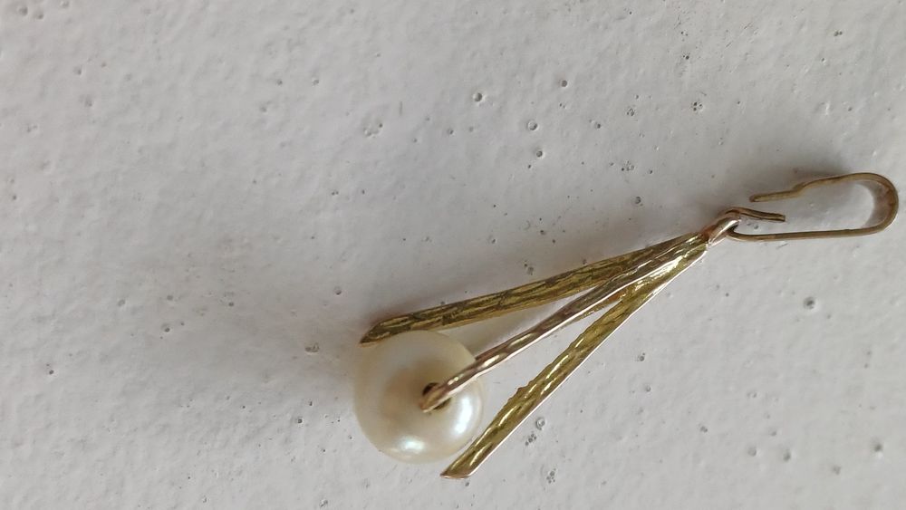 Pandativ aur 333 cu perlă Naturalâ