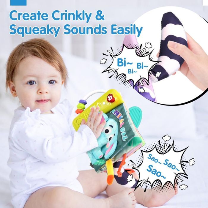 Carte Interactiva pt Bebelusi -Sunete, Lumini,Activitati Tactile, +6m