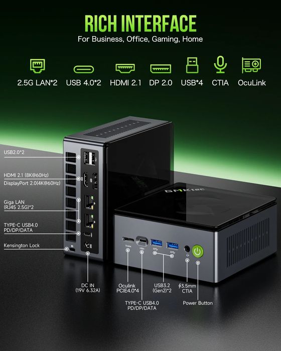 8K GAMING  Mini PC GMKtec M7. Ryzen 7 Pro. 32GB RAM DDR5. SSD. Oculink