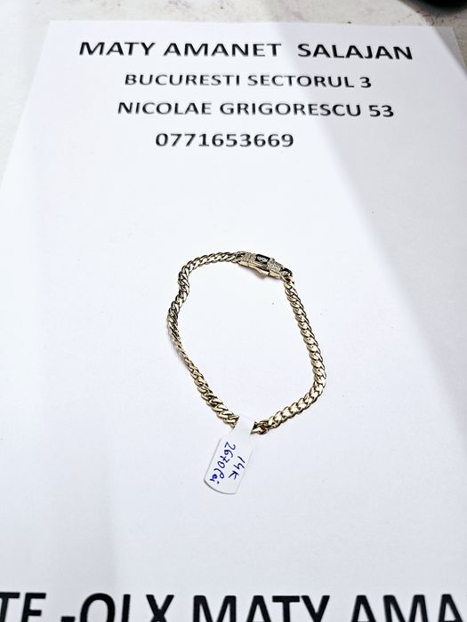 Vand bratara cuban din aur 14 k 5.13 g cod 911