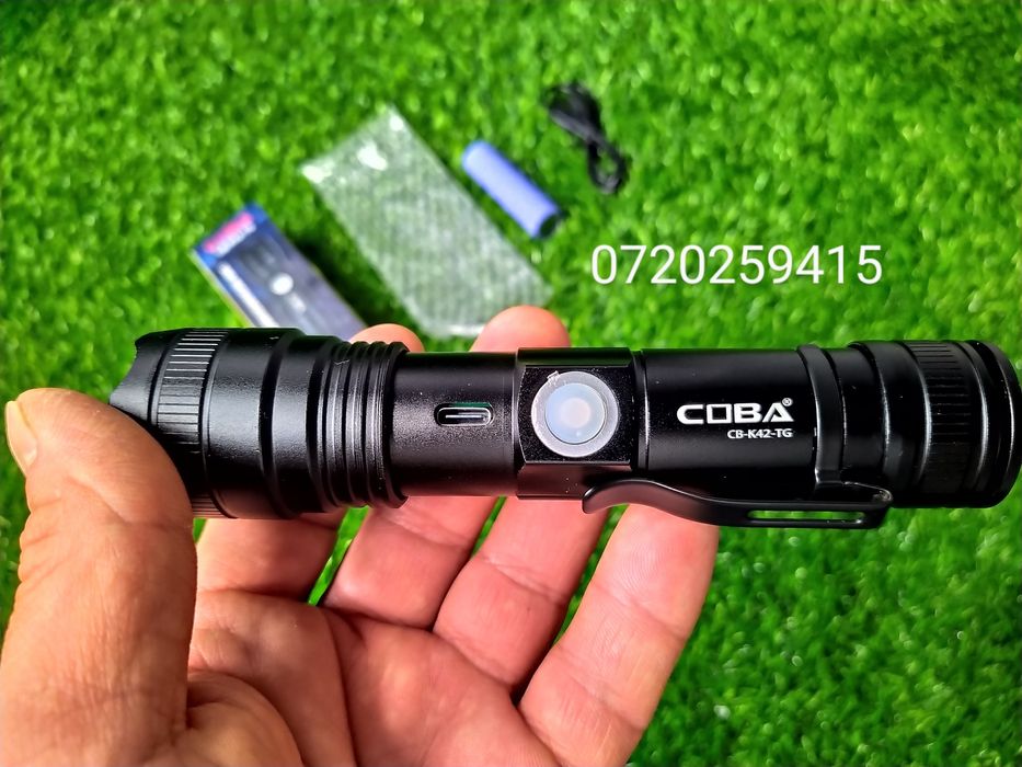 Lanterna cu LED Laser, zoom telescopic, magnet, reincarcabila, 30W