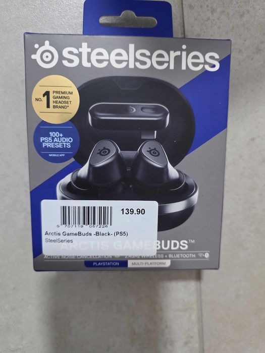 Casti gaming wireless in-ear SteelSeries Arctis GameBuds, Quick Switch 2.4GHZ + Bluetooth, USB-C, ANC, autonomie pana la 10 ore, alb