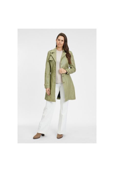 Geaca Lunga de Piele Dama Gipsy Olive Deschis Laily