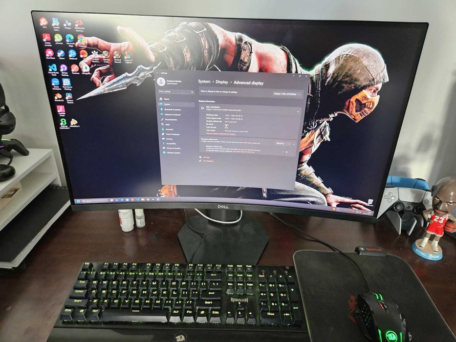 Monitor Gaming Curbat LED VA Dell 27'', QHD, 165Hz, 2ms