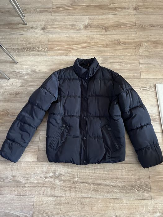 Тъмносиньо зимно мъжко яке, S размер
