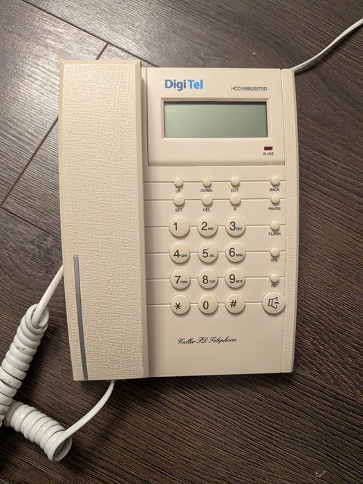 Telefon fix DigiTel cu Caller ID – alb – funcțional