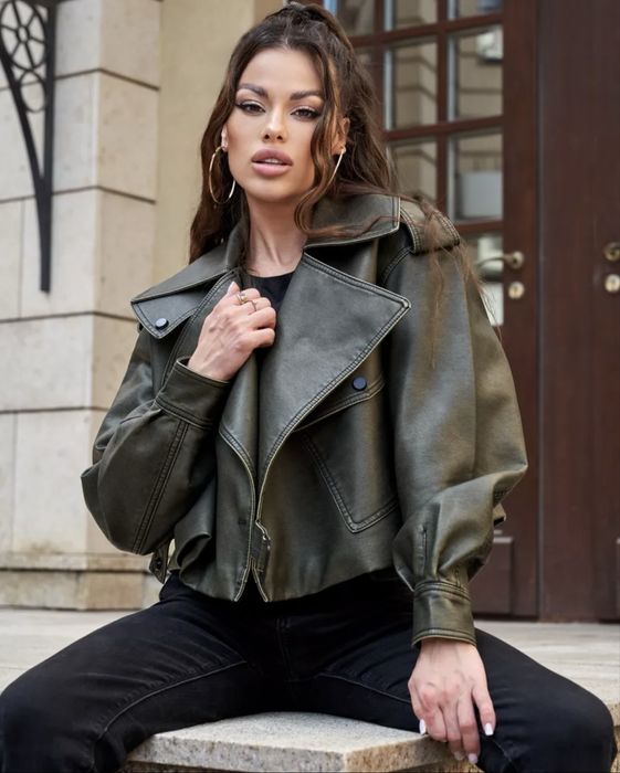 Куртка косуха оверсайз с поясом