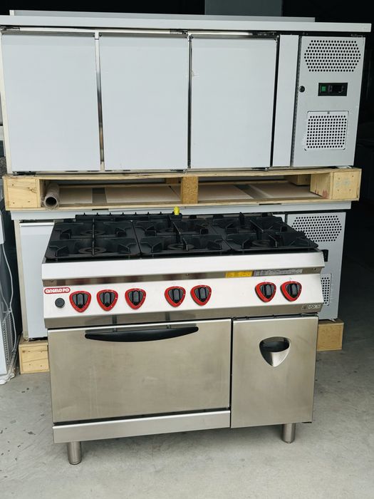 Професионална Фурна на газ с 6-ца газ котлони Angelo-Po