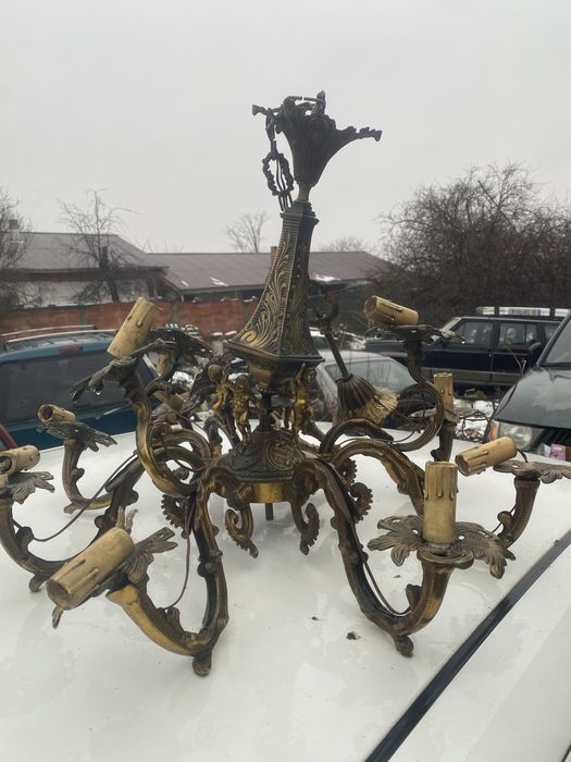 candelabru bronz interbelic