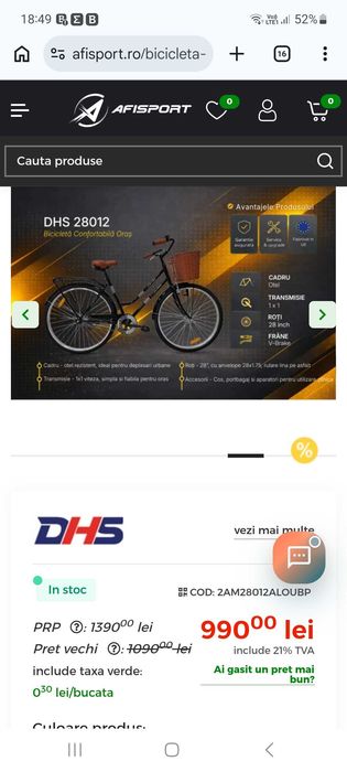 Bicicleta de oras DHS 28012 verde