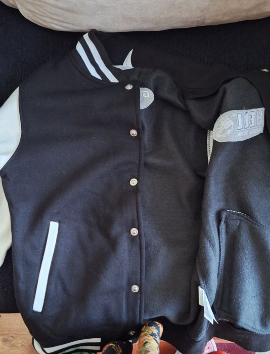 AWJH043 - Jacheta de barbat All We Do is VARSITY [Oxford Navy/White