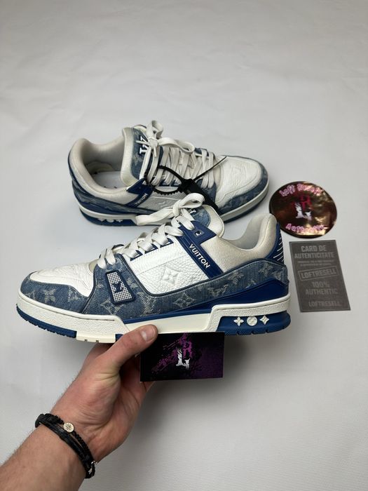Louis vuitton trainer denim blue size 43 fit 43-44