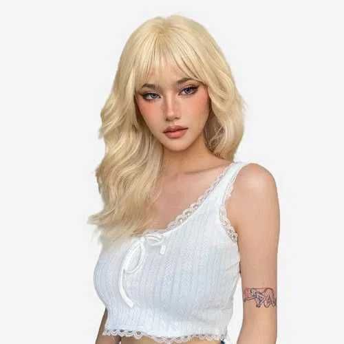 Руса чуплива перука 50 см с бретон