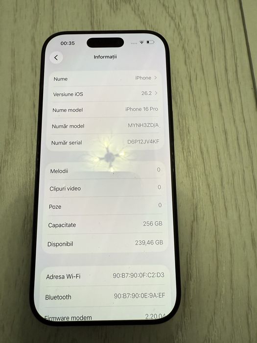 iPhone 16 Pro ,Black Titanium ,256GB , ca nou