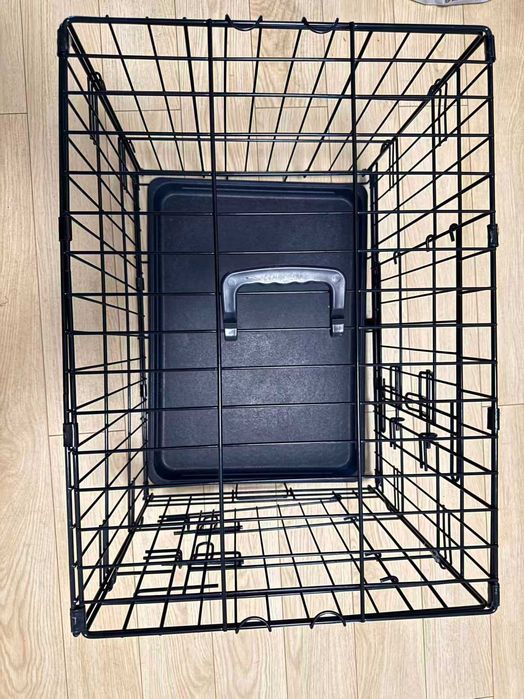 Кучешка клетка почти нова 60x43x50 см със тава